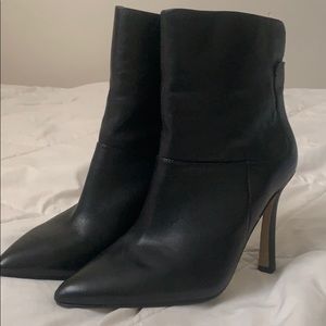 Black leather upper booties